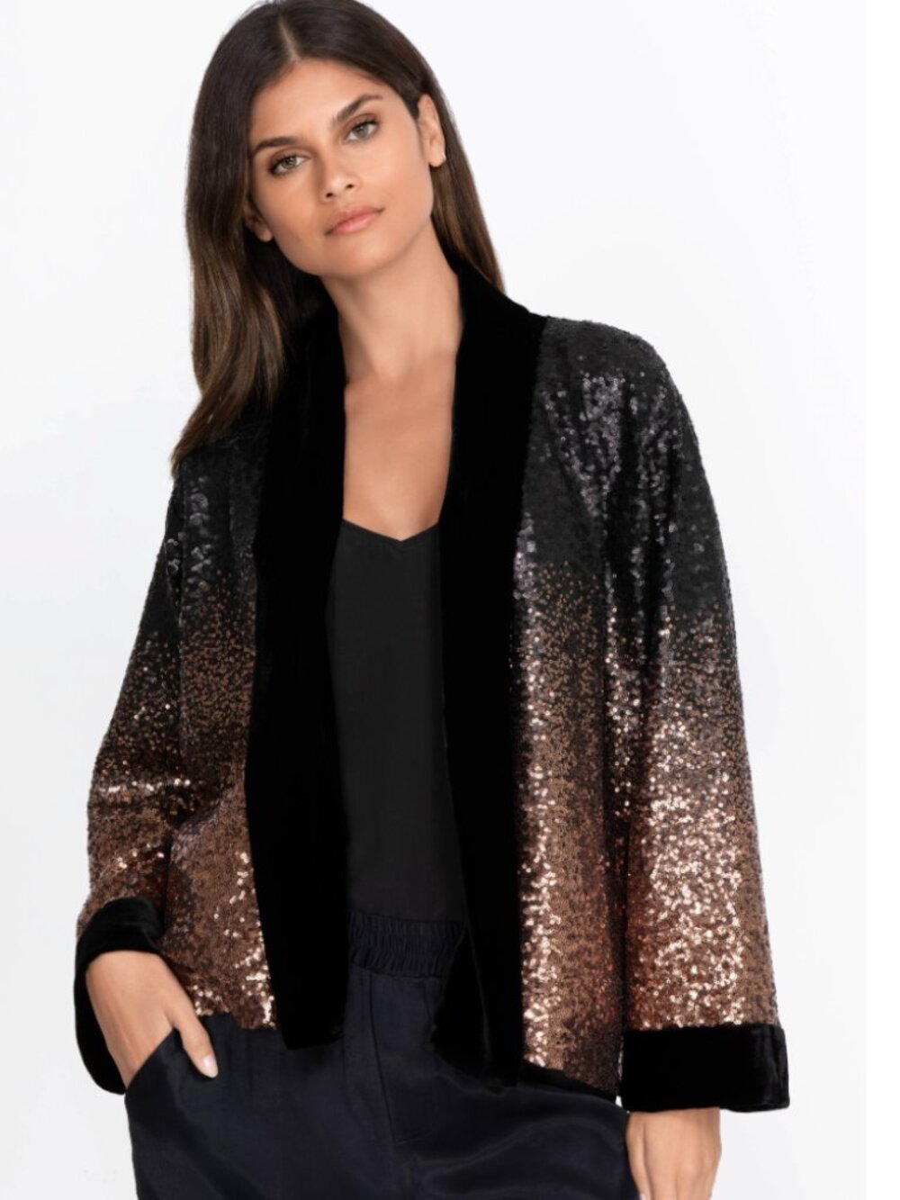 Johnny Was Sequin Dorian Kimono and Gold Jett Jogger - NWT